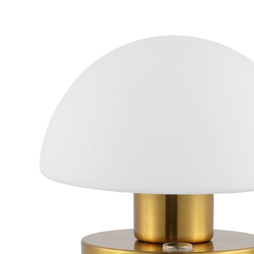 Zoe 5.75" Bohemian Farmhouse Iron Rechargeable Integrated LED Table Lamp - JONATHAN Y